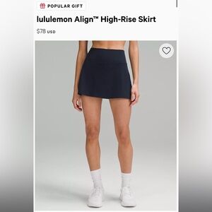 NWT Lululemon Align High Rise Skirt - SOLD OUT black color! Size 6